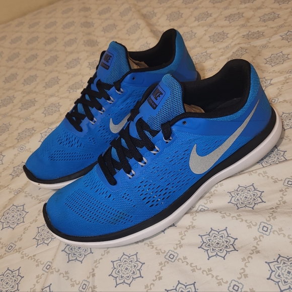 SOLD!!!!Nike Flex 2016 RN Mens Size 7.5 Blue Athletic Running Shoes Sneakers - Picture 7 of 11